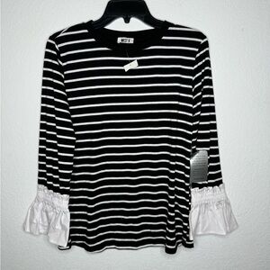 West K Long Sleeve Striped Crew Neck NWT